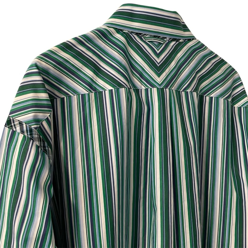 TOMMY HILFIGER 2 Ply Fabric Y2K Striped Long Sleeve Button Down Shirt Men’s XXL - Picture 4 of 9